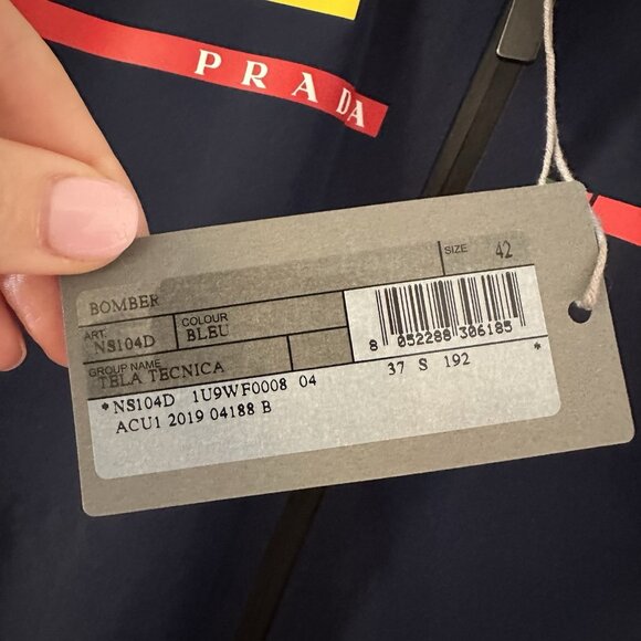 NWT PRADA LUNA Rossa Pirelli Jacket Windbreaker Coat Nylon Sz 42 Blue - Picture 5 of 10